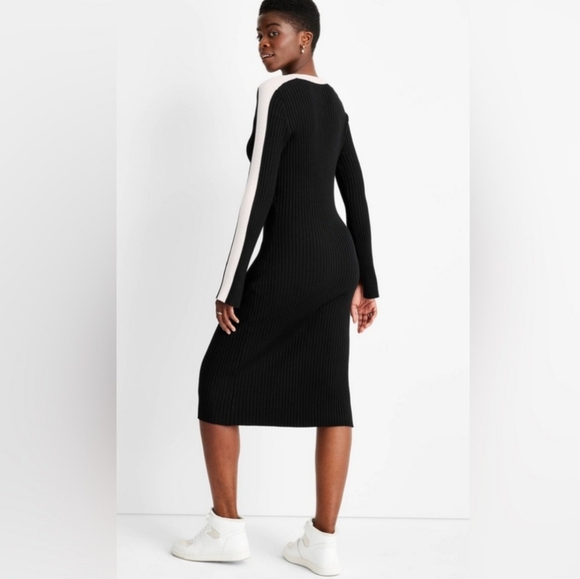 🔖FINAL SALE | FC Kahlana Barfield Brown Black & Ivory Knit Dress - Picture 7 of 10